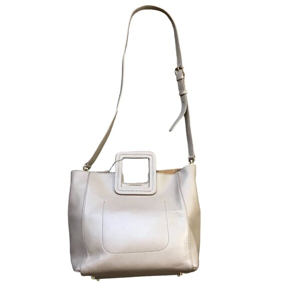 TMRW Studio Antonio Medium Leather Crossbody Bag Removable Inner Pouch Neutral - Picture 1 of 16